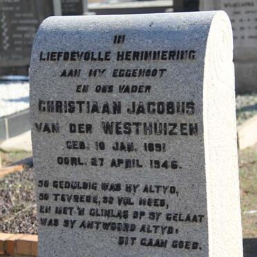 WESTHUIZEN Christiaan Jacobus, van der 1891-1946