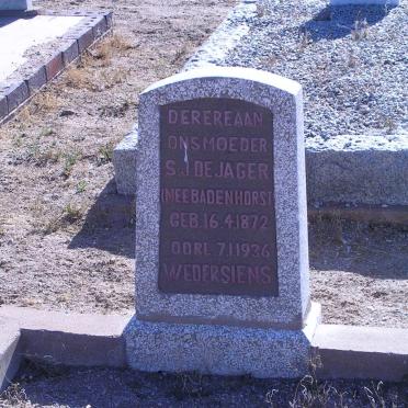 JAGER S.J., de nee BADENHORST 1872-1936
