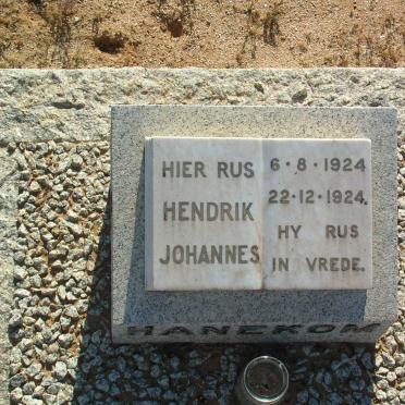 HANEKOM Hendrik Johannes 1924-1924