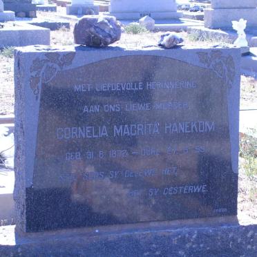 HANEKOM Cornelia Magrita 1872-1959