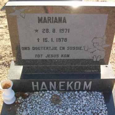HANEKOM Mariana 1971-1978