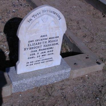 HANEKOM Elizabeth Maria Hybrecht nee HANEKOM 1849-1934