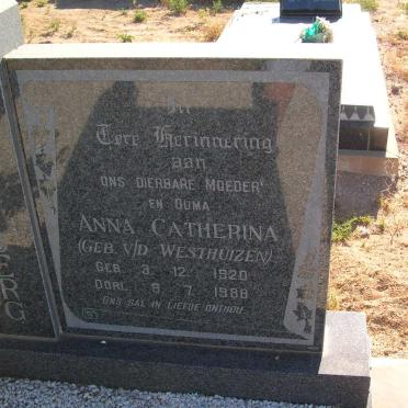 LIEBENBERG Anna Catherina geb. V. D. WESTHUIZEN 1920-1988