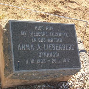 LIEBENBERG Anna A. geb. STRAUSS 1903-1972