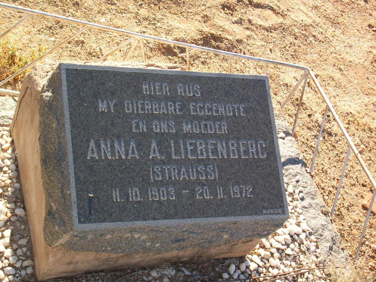 LIEBENBERG Anna A. geb. STRAUSS 1903-1972