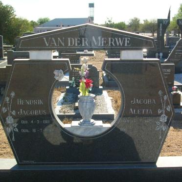 MERWE Hendrik Jacobus, van der 1919-1992 &amp; Jacoba Aletta 1929-