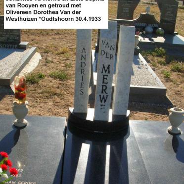 MERWE Andries ?Jeremiah, van der 1925-1992