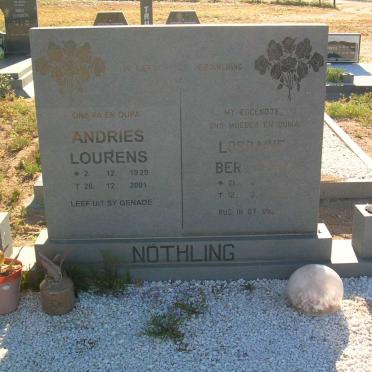 NÖTHLING Andries Lourens 1929-2001 &amp; Lorraine B.