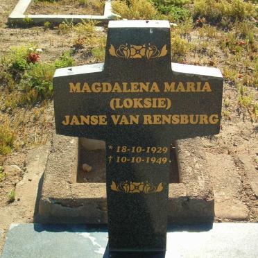 RENSBURG Magdalena Maria, Janse van 1929-1949