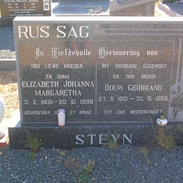 STEYN Douw Gerbrand 1901-1968 &amp; Elizabeth Johanna Margaretha 1906-1998