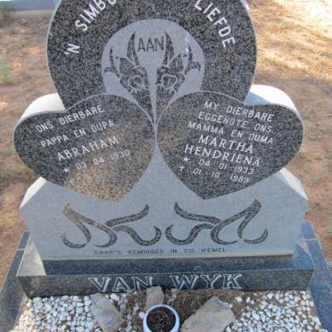 WYK Abraham, van 1930- &amp; Martha Hendriena 1933-1989