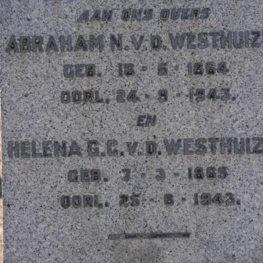WESTHUIZEN Abraham N., v.d. 1864-1943 &amp; Helena G.C. 1865-1943