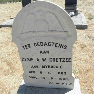 COETZEE Abraham J. 1880-1969 &amp; Gesie A.W. MYBURGH 1883-1960