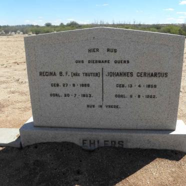 EHLERS Johannes Gerhardus 1859-1952 &amp; Regina B.F. TRUTER 1866-1953