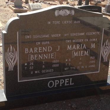 OPPEL Barend J. 1920-1988 &amp; Maria M. 1921-1985