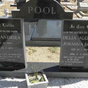 POOL Gert Andries 1892-1974 &amp; Belia Algiena Johanna MULDER 1897-1990