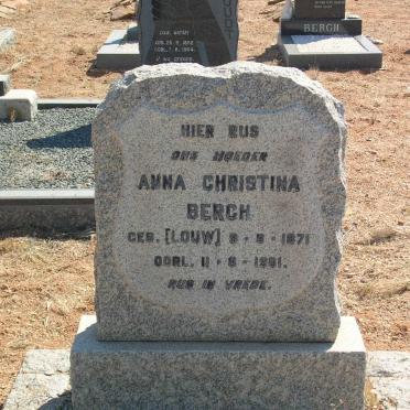 BERGH Anna Christina geb LOUW 1871-1961