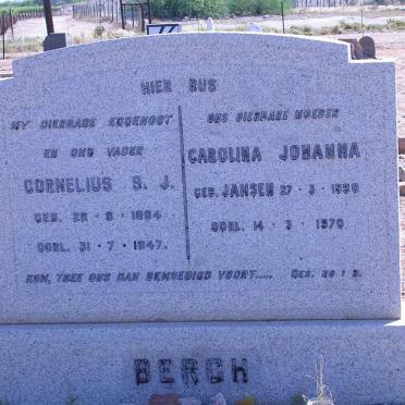 BERGH  Cornelius S.J. 1884-1947 &amp; Carolina Johanna JANSEN 18??-1970