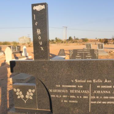 ROUX Marthinus Hermanus, le 1907-1983 &amp; Johanna Jacoba 1900-1977