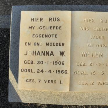 ? Willem G. 1905-1983 &amp; Johanna W. 1906-1966