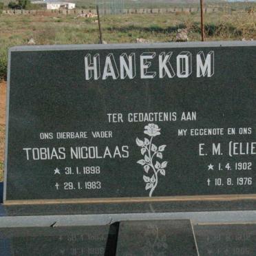 HANEKOM Tobias Nicolaas 1898-1983 &amp; E.M. 1902-1976