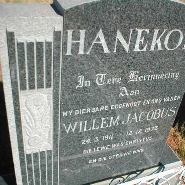 HANEKOM Willem Jacobus 1911-1973