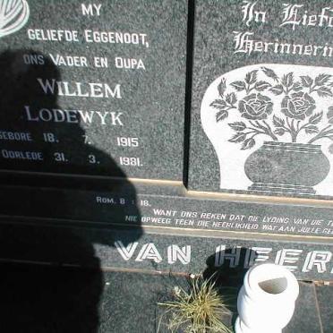HEERDEN Willem Lodewyk, van 1915-1981 &amp; Anna Elizabeth Johanna 1920-1985