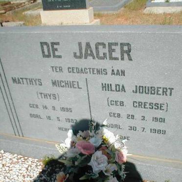 JAGER Matthys Michiel, de 1895-1983 &amp; Hilda Joubert GRESSE 1901-1989