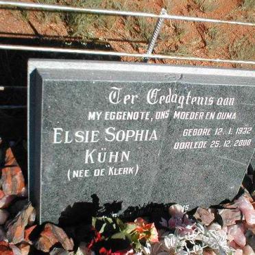 KUHN Elsie Sophia nee DE KLERK 1932-2000