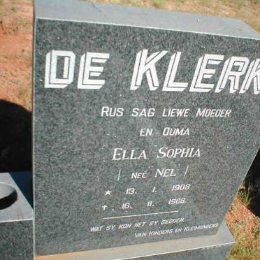 KLERK Ella Sophia, de nee NEL 1908-1968