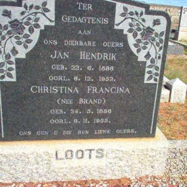 LOOTS Jan Hendrik 1886-1952 &amp; Christina Francina BRAND 1886-1955