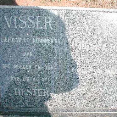 VISSER Hester nee LINTVELDT 1910-2000