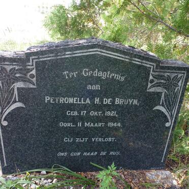 BRUYN Petronella H., de 1921-1944