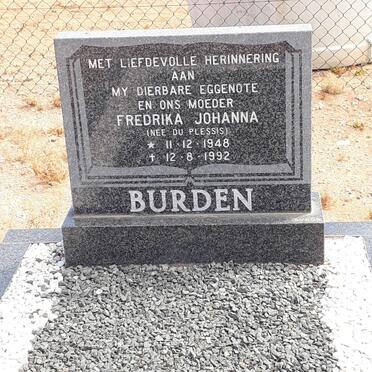 BURDEN Fredrika Johanna nee DU PLESSIS 1948-1992
