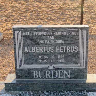 BURDEN Albertus Petrus 1939-2015