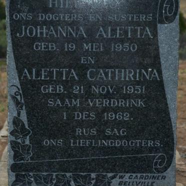 BEUKES Johanna Aletta 1950-1962 :: BEUKES Aletta Cathrina 1951-1962