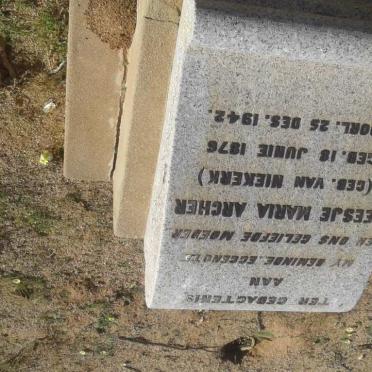 ARCHER Geesje Maria nee VAN NIEKERK 1876-1942