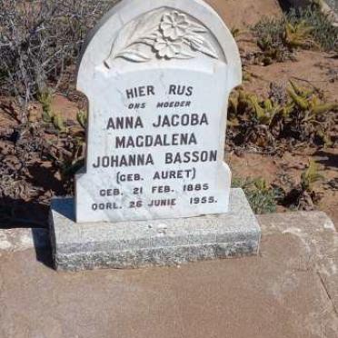 BASSON Anna Jacoba Magdalena Johanna nee AURET 1885-1955