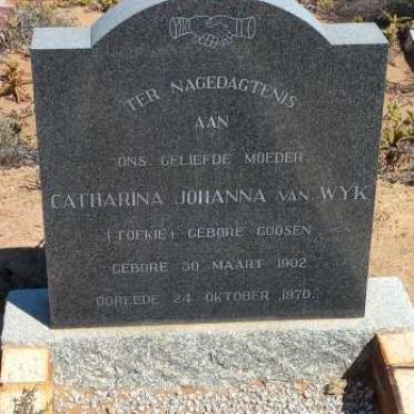 WYK Catharina Johanna, van nee GOOSEN 1902-1970