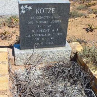 KOTZE Huibrecht A.J. nee COETZEE 1898-1981