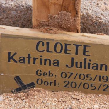 CLOETE Katrina Juliana 1939-2011