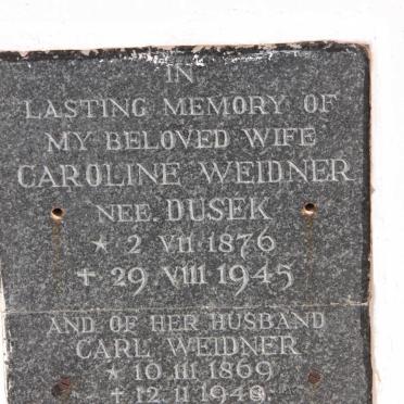 WEIDNER Carl 1869-1949 &amp; Caroline DUSEK 1876-1945