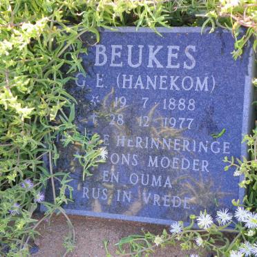 BEUKES G.E. nee HANEKOM 1888-1977