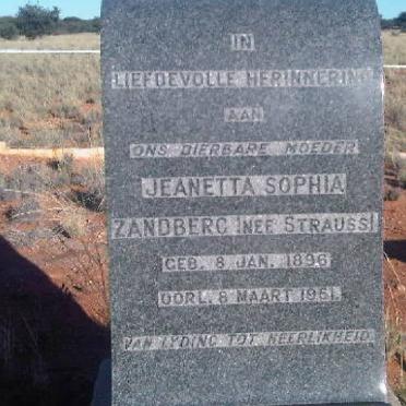 ZANDBERG Jeanetta Sophia nee STRAUSS 1896-1961