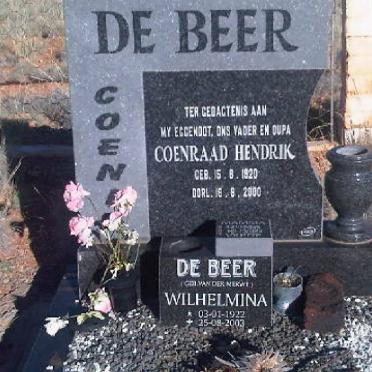 BEER Coenraad Hendrik, de 1920-2000 &amp; Wilhelmina VAN DER MERWE 1922-2003
