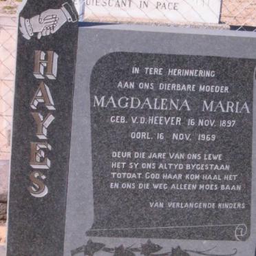 HAYES Magdalena Maria nee VAN DEN HEEVER 1897-1969