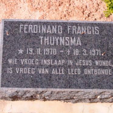 THUYNSMA Ferdinand Francis 1970-1971