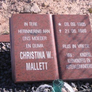MALLETT Christina W. 1905-1989