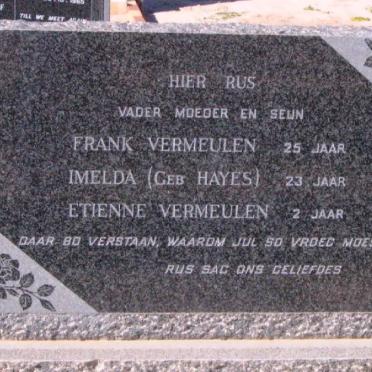VERMEULEN Frank &amp; Imelda HAYES :: VERMEULEN Etienne 