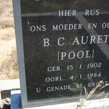 AURET W.P. 1893-1974 &amp; B.C. POOL 1902-1984
